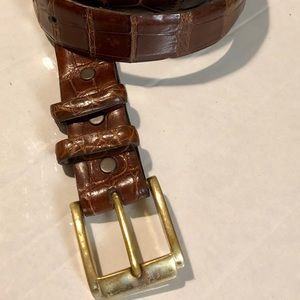 Torino Men’s Alligator Belt - Brown - Size 36